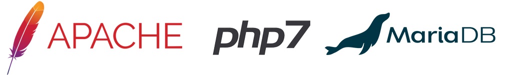 apache2 php7 mariadb logos